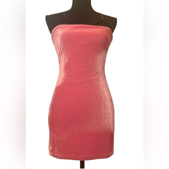 Sugar Thrillz Dolls Kill ‘PRETTY PERFECTION’ Pink Velvet Dress Gloves SET NWT L - Picture 7 of 13